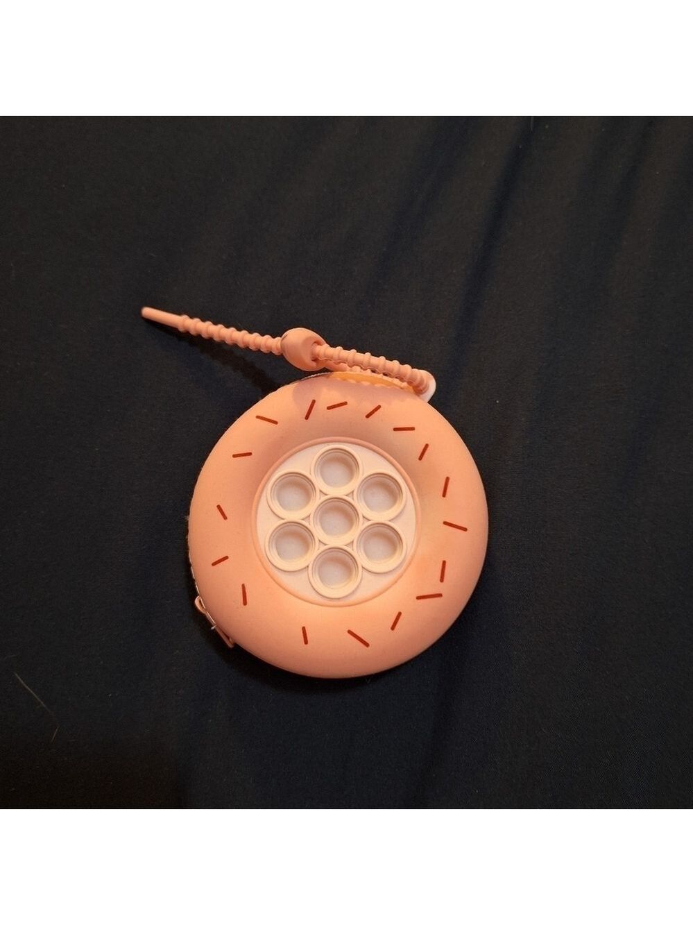 Pink Donut Pop It Keychain Coin Purse